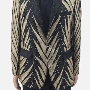 ✨ Black & Gold Sequin Sports Coat – Men’s Large (Spirit Halloween) ✨ $40